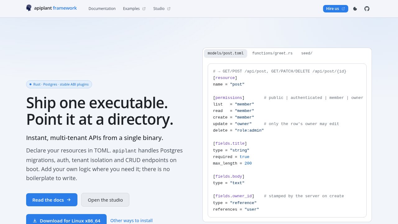 apiplant framework