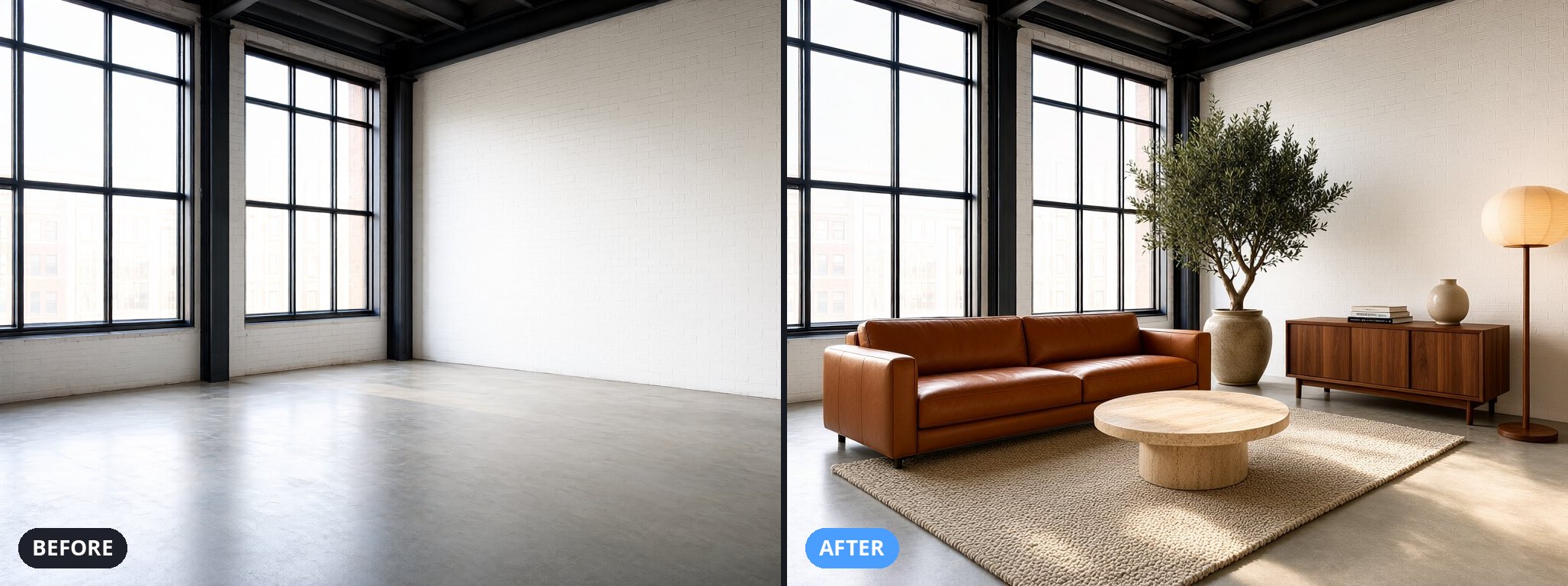 Virtual staging with image editing